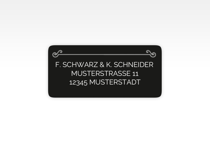 Absenderetikett Hochzeit Bones 45,7 x 21,2 mm mit Skelett-Ehepaar im Cartoon-Stil