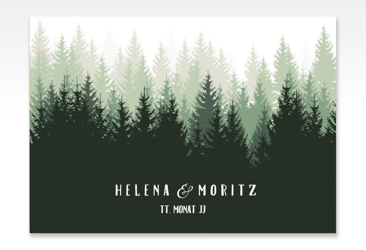 Gästebuch A4 quer Forest A4 quer, Hardcover gruen