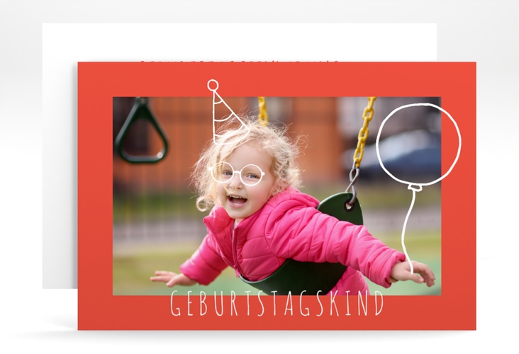 Einladungskarte Kindergeburtstag Geburtstagskind A6 Karte quer