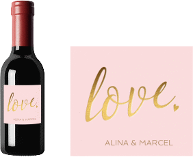 Klick: Details zu Piccoloetikett Hochzeit "Glam" anzeigen Piccoloetikett Hochzeit Glam Etikett Piccolo rosa