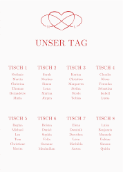 Klick: Details zu Sitzplan Poster Hochzeit "Infinity" anzeigen Sitzplan Poster Hochzeit Infinity 50 x 70 cm Poster rot