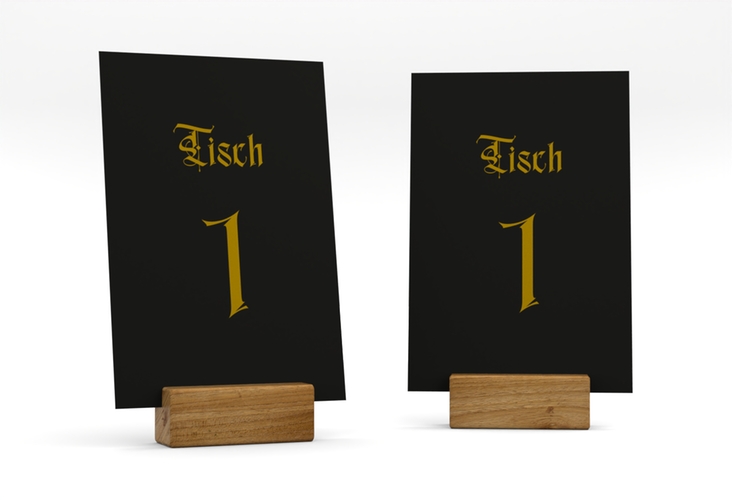 Tischnummer Hochzeit Wednesday Tischaufsteller schwarz
