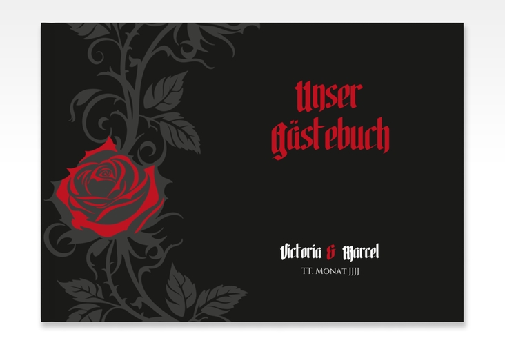 Gästebuch A4 quer Red Rose A4 quer, Hardcover