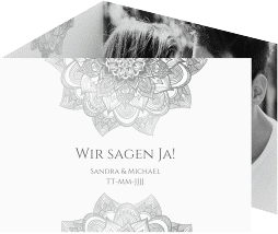 Klick: Details zu Hochzeitseinladung "Delight" anzeigen Hochzeitseinladung Delight A6 Doppel-Klappkarte grau