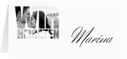Tischkarte Hochzeit Letters Tischkarten weiss