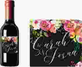 Piccoloetikett Hochzeit Flowerbomb Etikett Piccolo schwarz