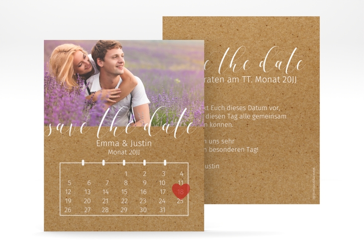 Save the Date-Kalenderblatt Timetable Kalenderblatt-Karte hochglanz