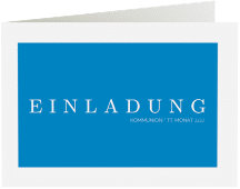 Kommunionseinladung Sure A6 Klappkarte quer blau