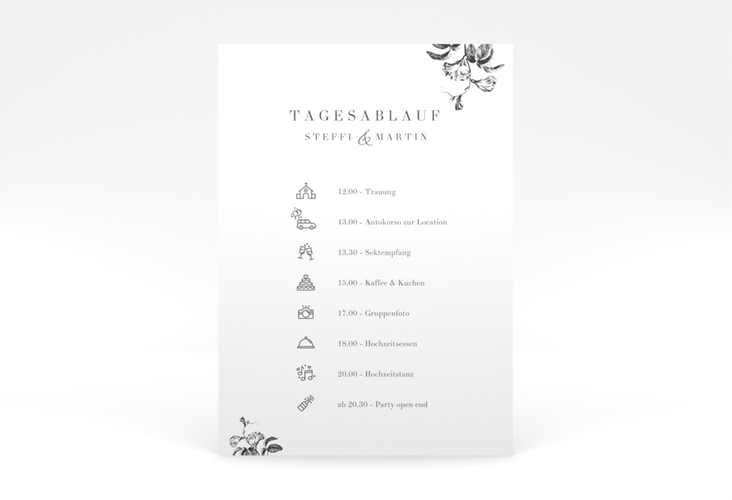 Tagesablauf Poster Hochzeit Magnificent 50 x 70 cm Poster schwarz