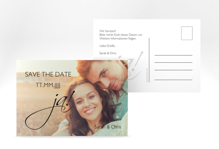 Save the Date-Postkarte Clarity A6 Postkarte hochglanz