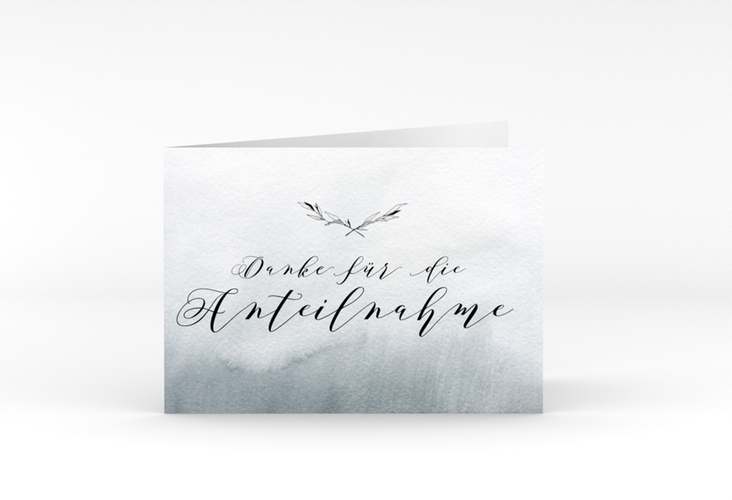 Danksagungskarte Trauer Horizont A6 Klappkarte quer in Aquarell-Optik