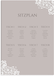 Klick: Details zu Sitzplan Leinwand Hochzeit "Vintage" anzeigen Sitzplan Leinwand Hochzeit Vintage 50 x 70 cm Leinwand grau mit floraler Spitze