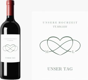 Weinetikett zur Hochzeit Infinity