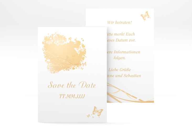 Save the Date-Visitenkarte Mailand Visitenkarte hoch beige hochglanz