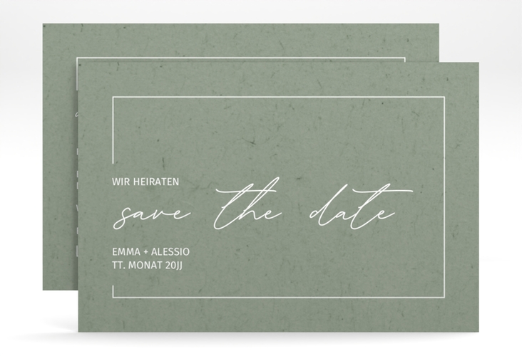 Save the Date-Karte Simple Line A6 Karte quer gruen