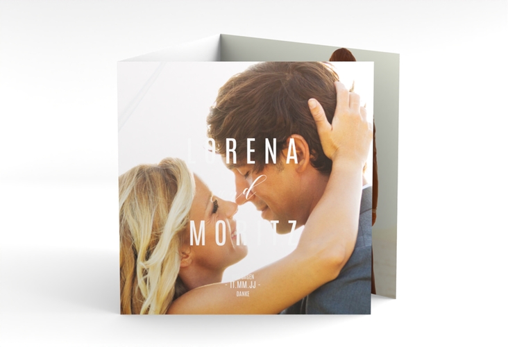 Dankeskarte Hochzeit Memory quadr. Doppel-Klappkarte