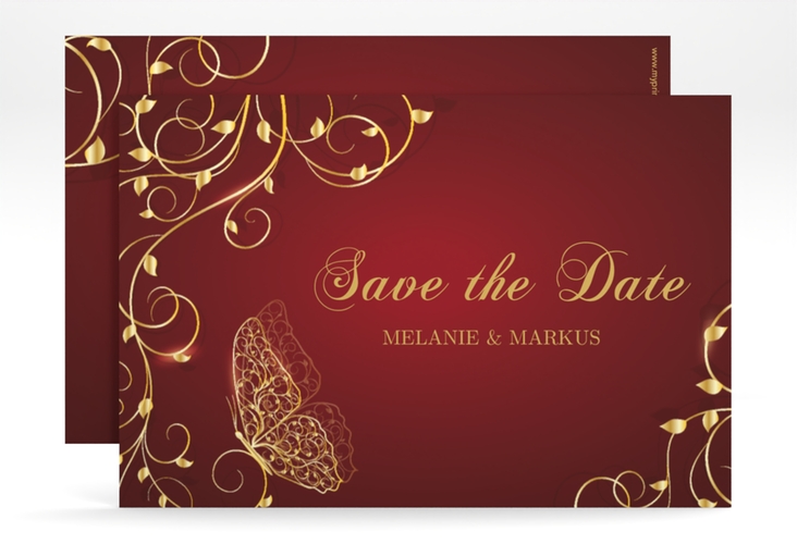Save the Date-Karte Eternity A6 Karte quer rot hochglanz