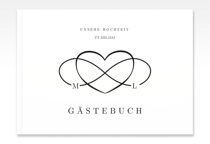 Gästebuch A4 quer Infinity A4 quer, Hardcover schwarz