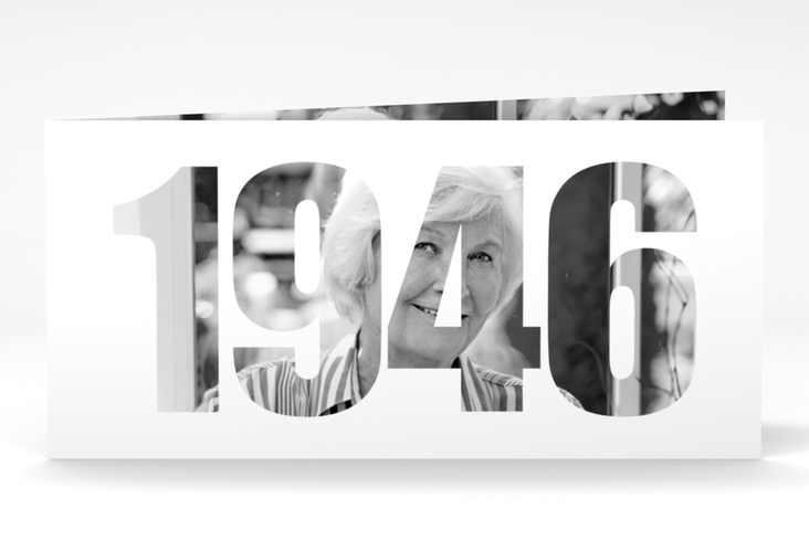 Einladungskarte Jahreszahl 2026 lange Klappkarte quer