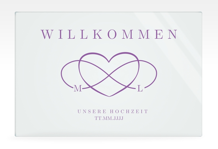 Willkommensschild Acryl Infinity 60 x 40 cm Acryl lila