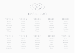 Klick: Details zu Sitzplan Poster Hochzeit "Infinity" anzeigen Sitzplan Poster Hochzeit Infinity 70 x 50 cm Poster grau