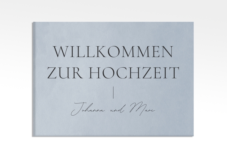 Willkommensschild Leinwand Hochzeitsfreude 70 x 50 cm Leinwand blau