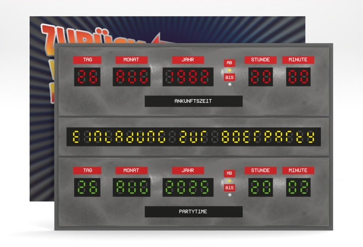Party Einladungskarte Future A6 Karte quer