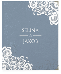 Klick: Details zu Hochzeitsalbum "Vintage" anzeigen Hochzeitsalbum Vintage 21 x 25 cm blau mit floraler Spitze