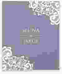 Hochzeitsalbum Vintage 21 x 25 cm blau mit floraler Spitze