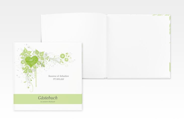 Gästebuch Creation Hochzeit Triest 20 x 20 cm, Hardcover gruen