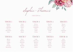 Klick: Details zu Sitzplan Poster Hochzeit "Blooming" anzeigen Sitzplan Poster Hochzeit Blooming 70 x 50 cm Poster weiss