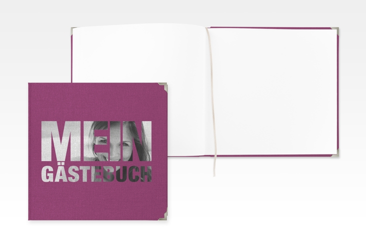 Gästebuch Selection Geburtstag Numbers Leinen-Hardcover pink
