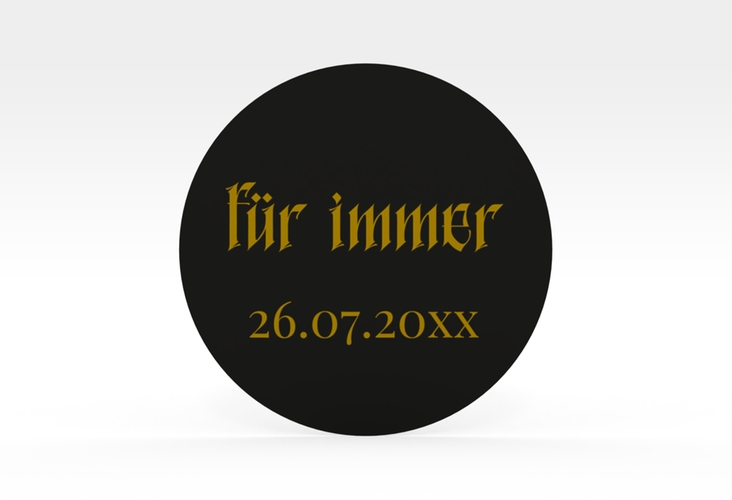 Aufkleber Hochzeit Wednesday Aufkleber, selbstklebend, rund schwarz