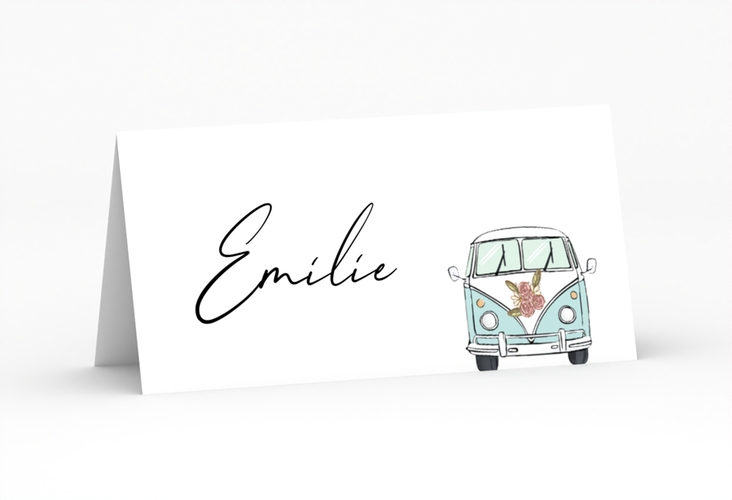 Tischkarte Hochzeit Hochzeitsbulli Tischkarten blau