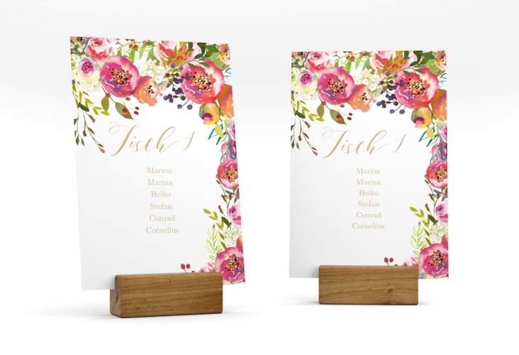 Tischaufsteller Hochzeit Flowerbomb Tischaufsteller weiss