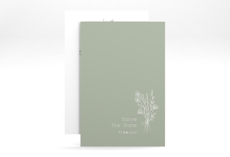 Save the Date-Karte zarte Wildblumen A6 Karte hoch