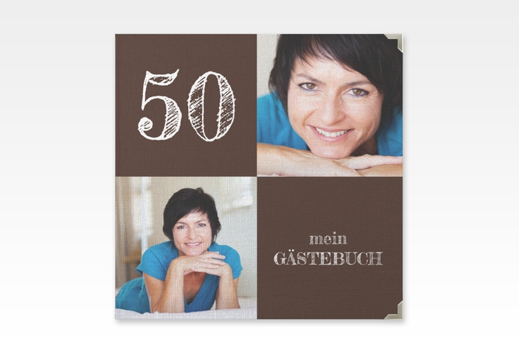 Gästebuch Selection Geburtstag Lebensfreude Leinen-Hardcover braun