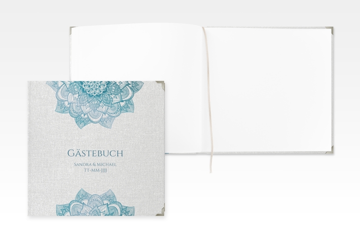 Gästebuch Selection Hochzeit Delight Leinen-Hardcover tuerkis