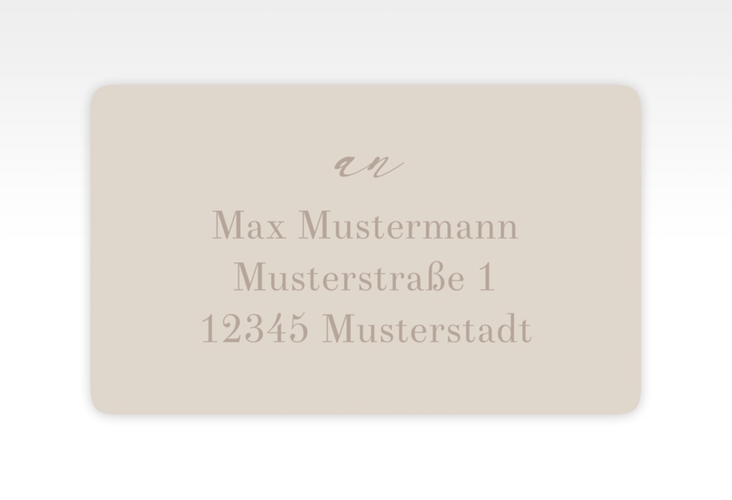 Empfängeretikett Hochzeit Moment 63,5 x 38,1 mm beige