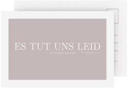 Klick: Details zu Absagekarte "Simpel" anzeigen Absagekarte Simpel A6 Postkarte grau