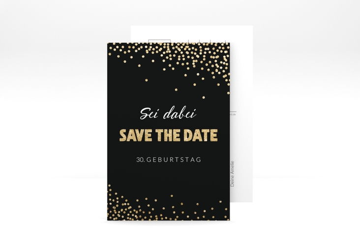 Save the Date-Postkarte Geburtstag Glitzer A6 Postkarte hochglanz