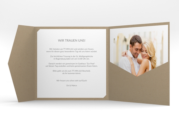 Hochzeitseinladung Vista Pocketfold weiss