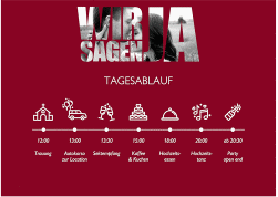 Tagesablauf Poster Hochzeit Letters 70 x 50 cm Poster rot