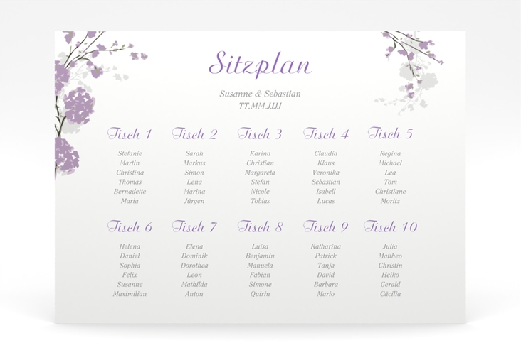 Sitzplan Poster Hochzeit Salerno 70 x 50 cm Poster