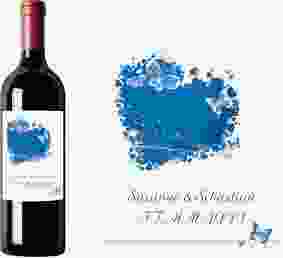 Weinflaschenetikett Hochzeit Mailand Etikett Weinflasche 4er Set blau