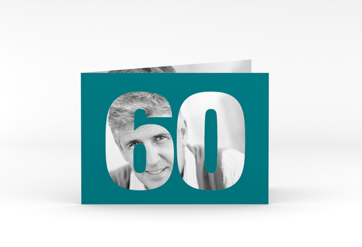 Einladung 60. Geburtstag Numbers A6 Klappkarte quer
