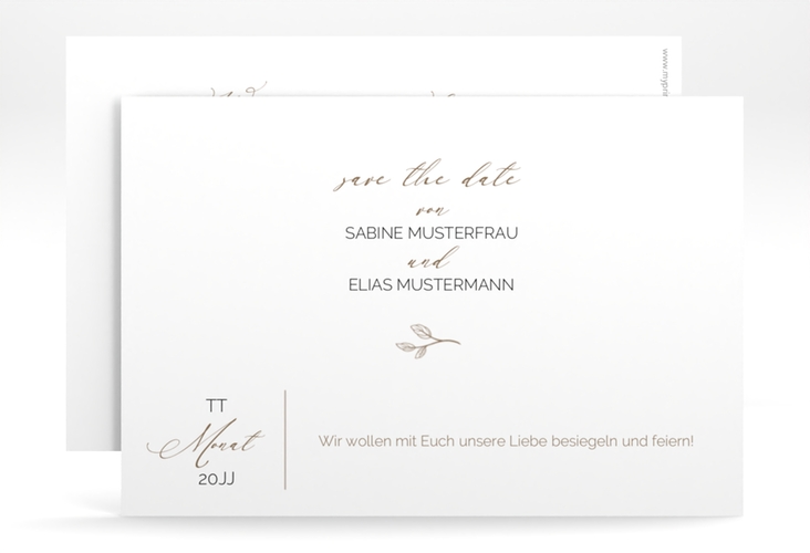 Save the Date-Karte Plain A6 Karte quer weiss hochglanz