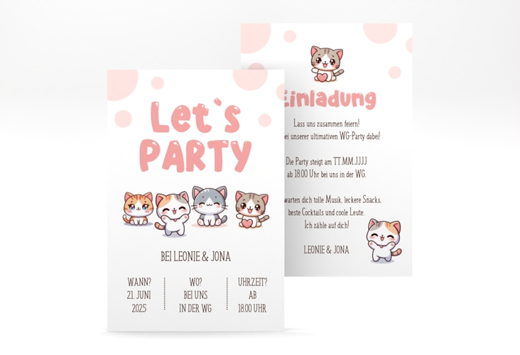 Party Einladungskarte Kawaii A6 Karte hoch