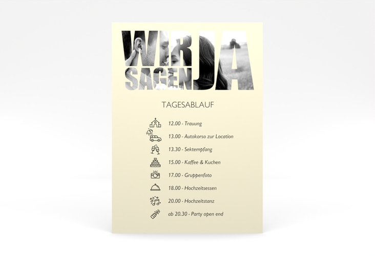 Tagesablauf Poster Hochzeit Letters 50 x 70 cm Poster
