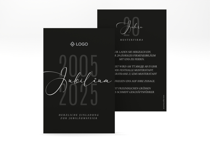 Party Einladungskarte Jubilee A6 Karte hoch elegant für jedes Jubiläum
